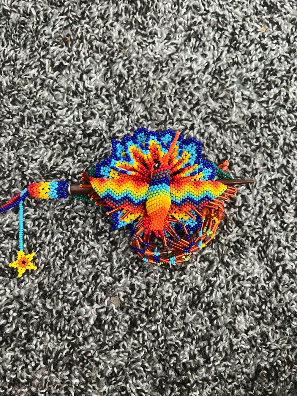 Handcrafted Rainbow Beaded Hair Stick
